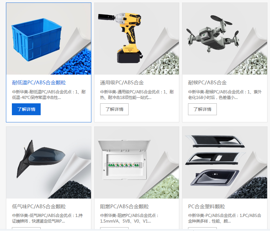 pcabs材料物性表，你需要的數(shù)據(jù)在這里--中新華美改性塑料